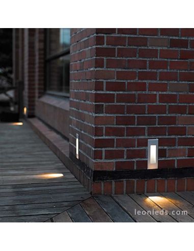 Baliza para exterior LED Dambel Antracita de Dopo | Baliza empotrable LED para exterior rectangular | LeonLeds Iluminación