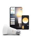 Lâmpada LED inteligente Hue E27 A60 1100 lúmens, 8,1 W (equivalente a 75 W), dimerizável, luz branca ambiente, controle por voz.