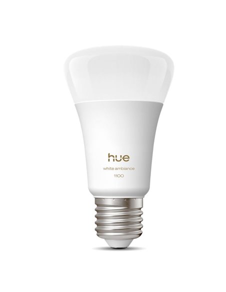 Bombilla LED inteligente Hue E27 A60 1100Lm, 8,1W equivalente 75W, regulable, White Ambiance, control por voz