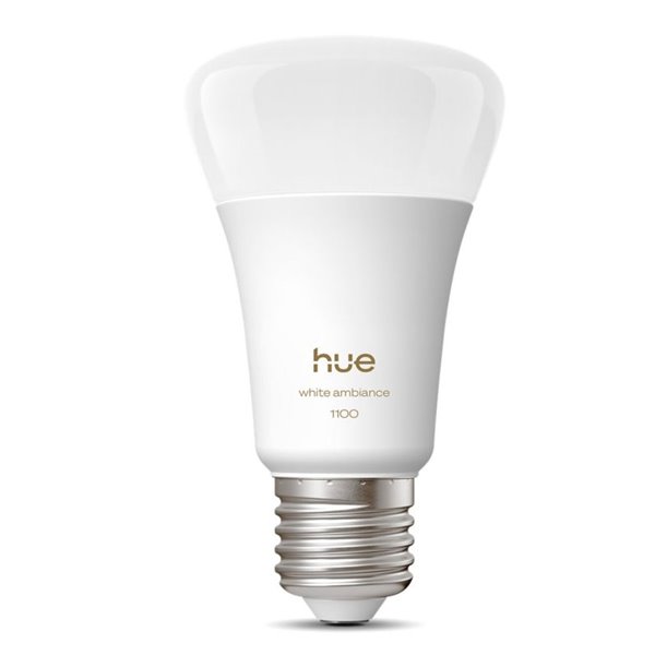 Ampoule LED intelligente Hue E27 A60 1100 lm, 8,1 W (équivalent 75 W), dimmable, White Ambiance, commande vocale