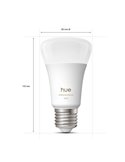 Pack 2 bombillas inteligentes Hue E27 A60 1100Lm, 8,1W equivalente 75W, regulable, White Ambiance, control por voz