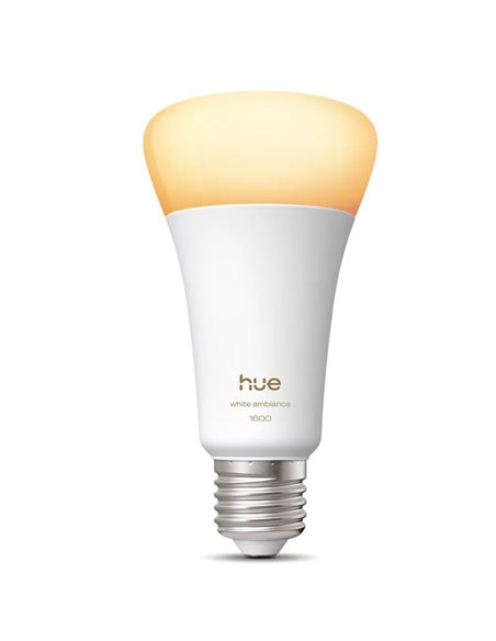 Bombilla LED inteligente super potente Hue E27 A60 1600Lm, 11,8W equivalente 100W, regulable, White Ambiance, control por voz