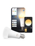 Bombilla LED inteligente super potente Hue E27 A60 1600Lm, 11,8W equivalente 100W, regulable, White Ambiance, control por voz