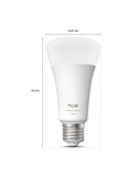 Lâmpada LED inteligente superpotente Hue E27 A60 1600 lúmens, equivalente a 100 W (11,8 W), dimerizável, luz branca ambiente, co