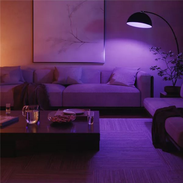 Pack 3 bombillas LES inteligentes Hue E27 A60, 810Lm, 6W equivalente 60W, regulable, White & Color Ambiance