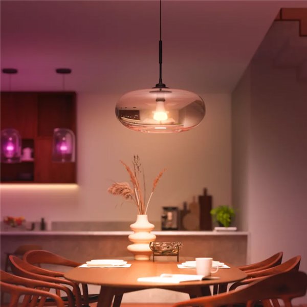 Pack 3 bombillas LES inteligentes Hue E27 A60, 810Lm, 6W equivalente 60W, regulable, White & Color Ambiance