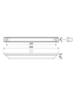 Barra de luz LED de sinalização lateral com suporte 12/24V, homologada pela SM1, âmbar, IP68 2