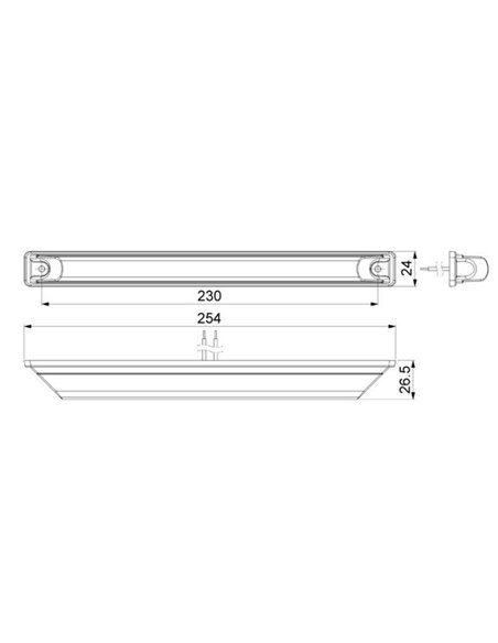 Barra LED de gálibo lateral con soporte 12/24V homologada SM1 ámbar IP68
