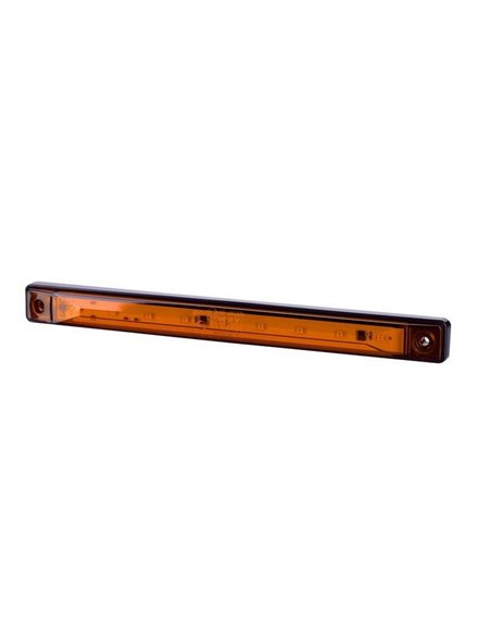 Barra de luzes de sinalização LED dianteira, lateral e traseira, 12/24V, homologada R1 A SM1, branca, âmbar e vermelha, IP68