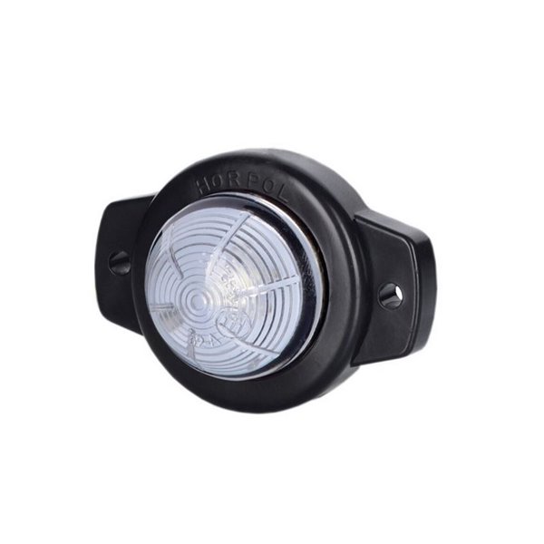 Piloto LED de gálibo redondo con soporte 12/24V homologada R1 A, blanco y rojo IP68