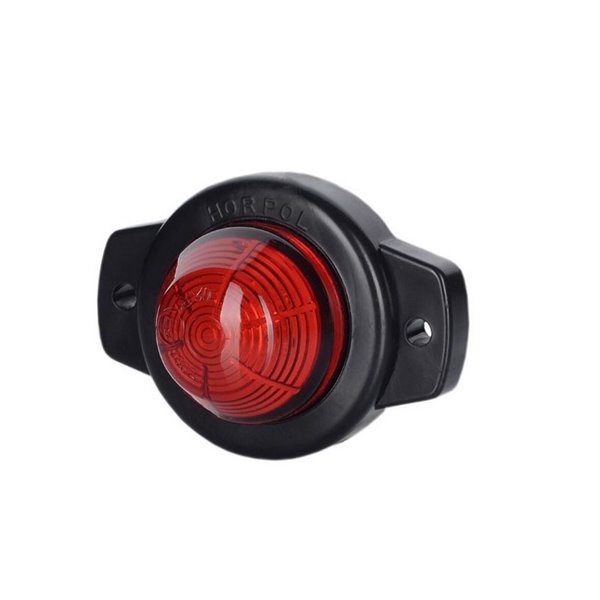 Piloto LED de gálibo redondo con soporte 12/24V homologada R1 A, blanco y rojo IP68