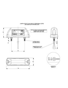 Feu de position à LED LD 703 12/24V à 2 fonctions, lumière blanche/rouge A R1 IP68 2