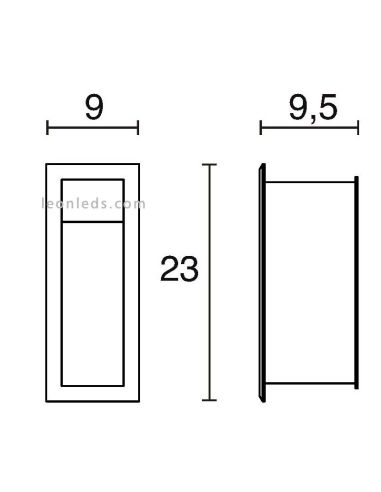 Baliza para exterior LED Belvedere Gris de Dopo | Baliza empotrable LED para exterior rectangular de Dopo | LeonLeds Iluminaci