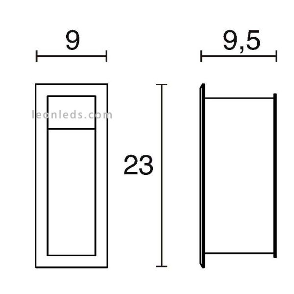 Baliza para exterior LED Belvedere Gris de Dopo | Baliza empotrable LED para exterior rectangular de Dopo | LeonLeds Iluminaci
