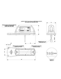 Piloto de galibo LD 731 L y P LED 2 funciones, trasero/delantero 12/24V R1 y A 2
