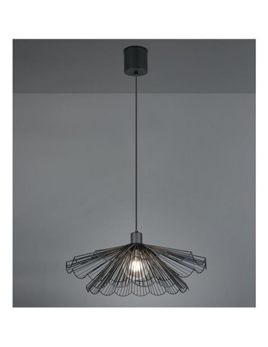 Lámpara de techo MARGARITA varias pantallas rejilla Ø50cm bombilla excl. 1x E27 max. 60W IP20 Negro