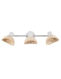 Regleta de techo de 3 focos rattan CALVI bombillas excl. 3x E14 max. 10W IP20 Blanco