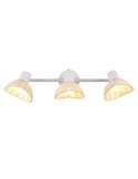 Regleta de techo de 3 focos rattan CALVI bombillas excl. 3x E14 max. 10W IP20 Blanco