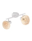 Focos de techo de rattan CALVI bombillas excl. 2x E14 max. 10W IP20 Blanco
