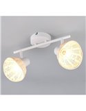 Focos de techo de rattan CALVI bombillas excl. 2x E14 max. 10W IP20 Blanco