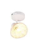 Focos de techo/aplique de pared rattan CALVI bombilla excl. 1x E14 max. 10W IP20 Blanco