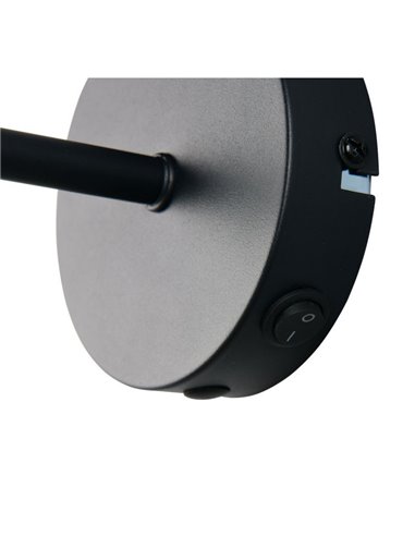 Aplique de pared CALVI rattan bombilla excl. 1x E14 max. 10W IP20 Negro