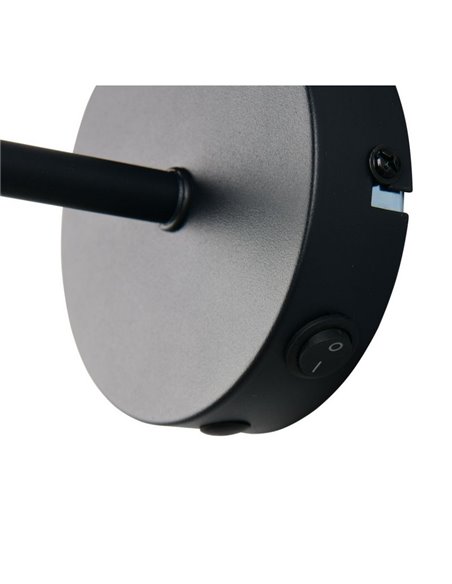 Aplique de pared CALVI rattan bombilla excl. 1x E14 max. 10W IP20 Negro
