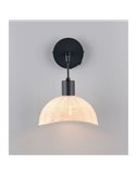 Aplique de pared CALVI rattan bombilla excl. 1x E14 max. 10W IP20 Negro