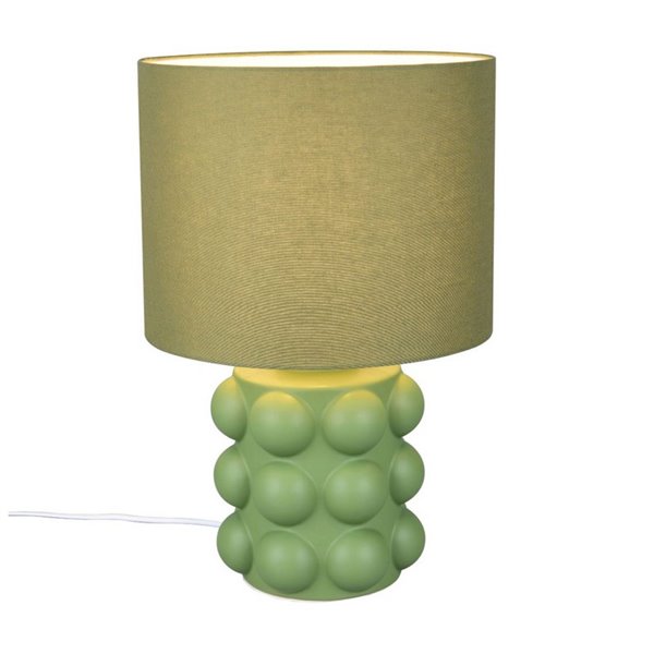 Abajur de mesa grande KATE com base de cerâmica de 47 cm, lâmpada não incluída (1 x E27 máx. 60 W), verde.