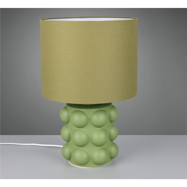 Abajur de mesa grande KATE com base de cerâmica de 47 cm, lâmpada não incluída (1 x E27 máx. 60 W), verde.