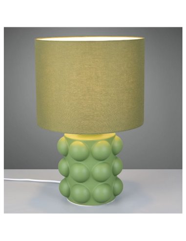 Lampe de table KATE grand format (47 cm), base en céramique, ampoule non incluse (1 x E27 max. 60 W), verte
