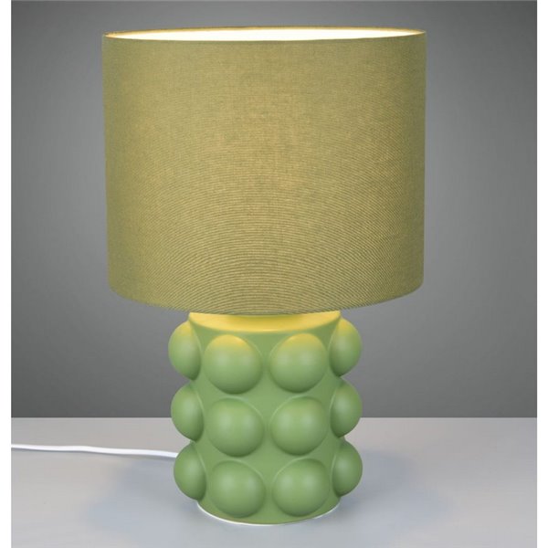 Lampe de table KATE grand format (47 cm), base en céramique, ampoule non incluse (1 x E27 max. 60 W), verte