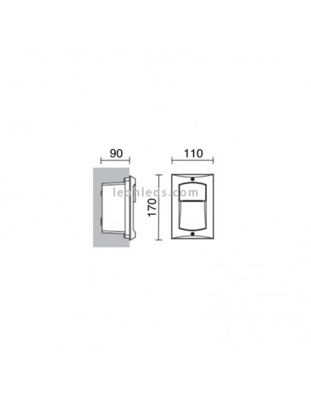 Baliza para exterior gris antracita LED Dopo | Baliza empotrable LED Gris para exterior rectangular de Dopo | LeonLeds Iluminaci