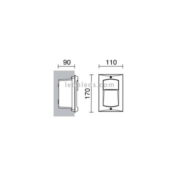 Baliza para exterior gris antracita LED Dopo | Baliza empotrable LED Gris para exterior rectangular de Dopo | LeonLeds Iluminaci