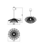 Lámpara de techo MARGARITA varias pantallas rejilla Ø50cm bombilla excl. 1x E27 max. 60W IP20 Negro