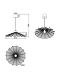 Lámpara de techo MARGARITA pequeña Ø50cm bombilla excl. 1x E27 max. 60W IP20 Negro