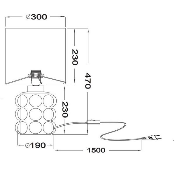 Lampe de table KATE grand format (47 cm), base en céramique, ampoule non incluse (1 x E27 max. 60 W), verte
