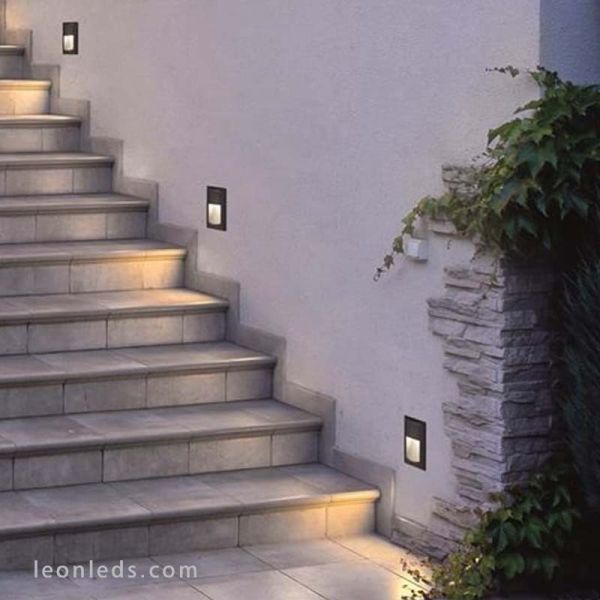 Baliza para exterior gris antracita LED Dopo | Baliza empotrable LED Gris para exterior rectangular de Dopo | LeonLeds Iluminaci