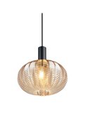 Suspension ELVEZIA avec abat-jour en verre ambré, ampoule non incluse (1 x E27 max. 10W), IP20