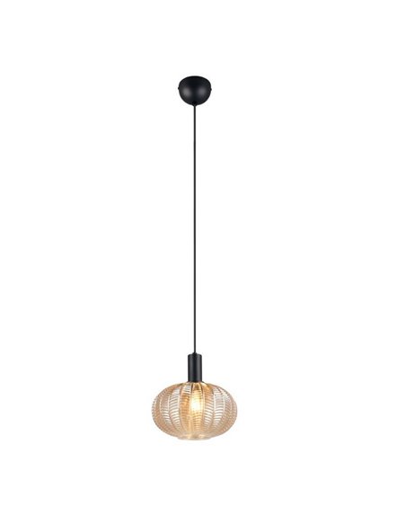 Lámpara colgante de techo ELVEZIA pantalla de vidrio ámbar bombilla excl. 1xE27 max. 10W IP20