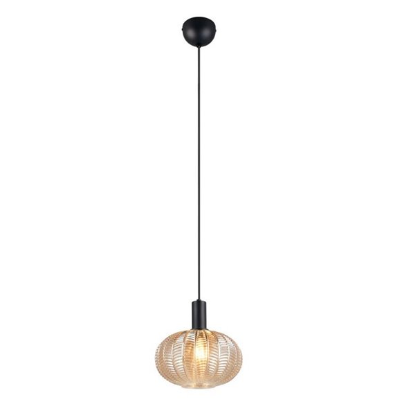 Lámpara colgante de techo ELVEZIA pantalla de vidrio ámbar bombilla excl. 1xE27 max. 10W IP20