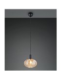 Suspension ELVEZIA avec abat-jour en verre ambré, ampoule non incluse (1 x E27 max. 10W), IP20