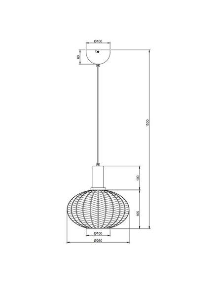 Luminária de teto pendente ELVEZIA com cúpula de vidro transparente, lâmpada não incluída (1 x E27 máx. 10W), IP20