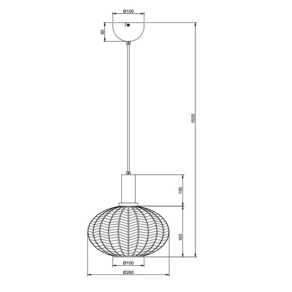 Lámpara colgante de techo ELVEZIA pantalla de vidrio transparente bombilla excl. 1xE27 max. 10W IP20