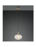 Lámpara colgante de techo ELVEZIA pantalla de vidrio transparente bombilla excl. 1xE27 max. 10W IP20