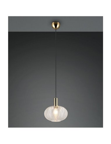 Lámpara colgante de techo ELVEZIA pantalla de vidrio transparente bombilla excl. 1xE27 max. 10W IP20