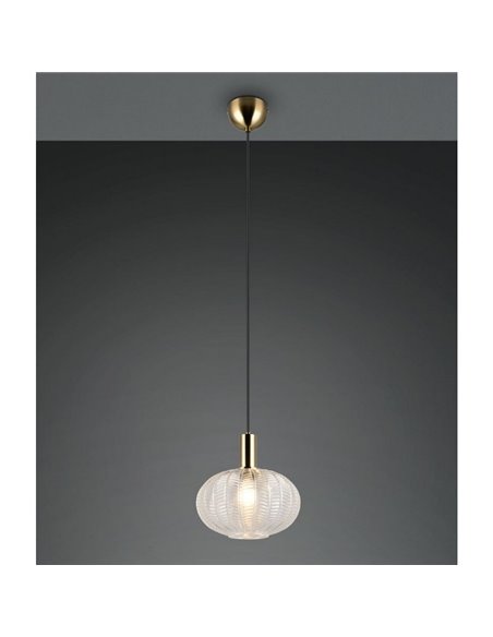 Lámpara colgante de techo ELVEZIA pantalla de vidrio transparente bombilla excl. 1xE27 max. 10W IP20