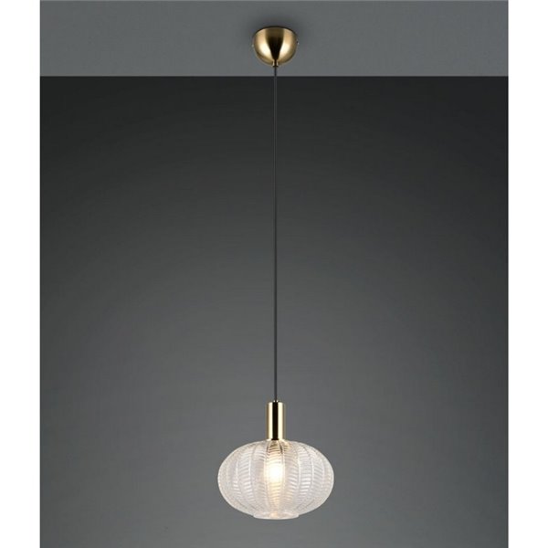 Lámpara colgante de techo ELVEZIA pantalla de vidrio transparente bombilla excl. 1xE27 max. 10W IP20