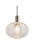 Lámpara colgante de techo ELVEZIA pantalla de vidrio transparente bombilla excl. 1xE27 max. 10W IP20