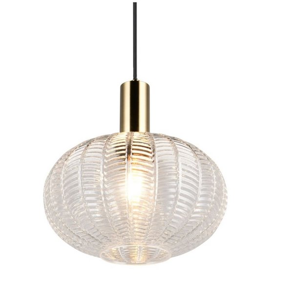 Lámpara colgante de techo ELVEZIA pantalla de vidrio transparente bombilla excl. 1xE27 max. 10W IP20